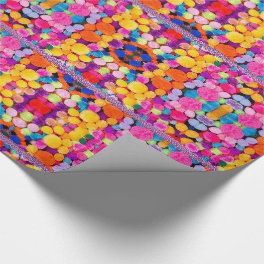 Papier Cadeau Papier brillant à envelopper Pom Poms (Coin)