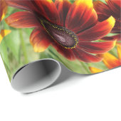 Papier Cadeau Papier brillant à fleur Brown et or (Coin rond)