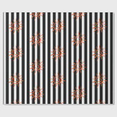 Papier Cadeau Papier brillant, Black White Stripe Star (Plat)
