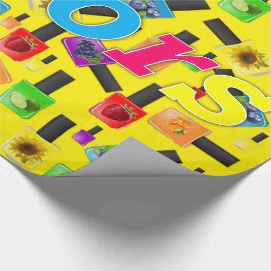 Papier Cadeau Papier brillant, Clou Polonais Jaune (Coin)