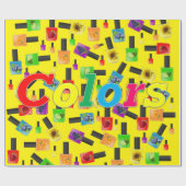 Papier Cadeau Papier brillant, Clou Polonais Jaune (Plat)