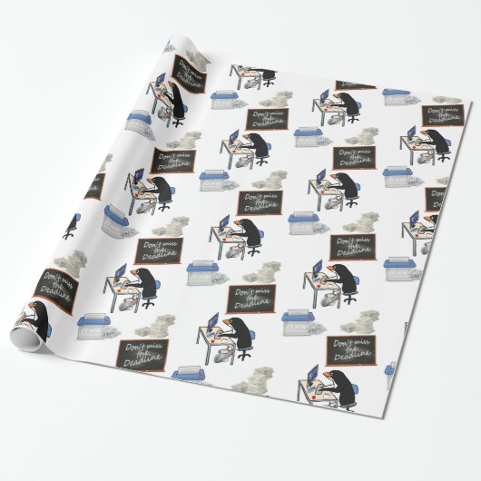 Papier Cadeau Papier brillant, Deadline Penguin Office (Déroulé)