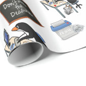 Papier Cadeau Papier brillant, Deadline Penguin Office (Coin rond)