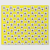 Papier Cadeau Papier brillant, Dentiste Jaune Dents (Plat)