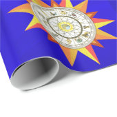 Papier Cadeau Papier brillant, Étoiles Jaunes (Coin rond)