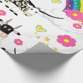 Papier Cadeau Papier brillant, Fleurs de vaches arc-en-ciel Étoi (Coin)
