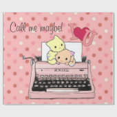 Papier Cadeau Papier brillant, Machine à écrire rose Appel peut- (Plat)