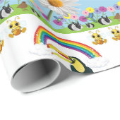 Papier Cadeau Papier brillant, perroquets arc-en-ciel Soleil lap (Coin rond)