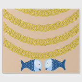 Papier Cadeau Papier brillant, Poisson à chaîne or (Plat)