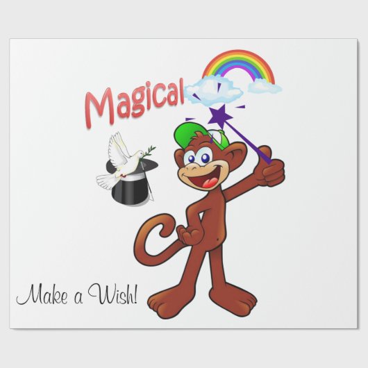 Papier Cadeau Papier brillant, Rainbow Monkey Magique (Plat)