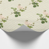 Papier Cadeau Papier brillant, Rose beige Floral (Coin)