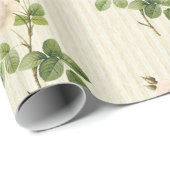 Papier Cadeau Papier brillant, Rose beige Floral (Coin rond)