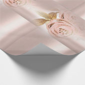 Papier Cadeau Papier brillant Rose Floral (Coin)