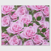 Papier Cadeau Papier brillant, Roses roses roses (Plat)