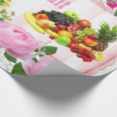 Papier Cadeau Papier brillant, Roses roses roses roses Fruit (Coin)