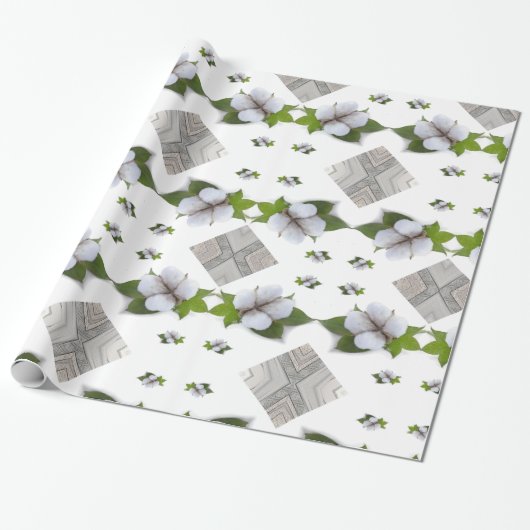 Papier Cadeau Papier brillant, Triangles gris coton (Déroulé)