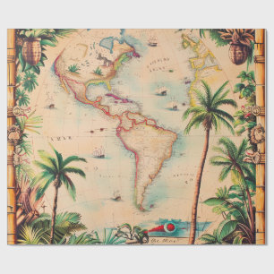 Papier Cadeau - Papier Cadeau Atlas Vintage