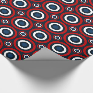 Papier Cadeau Papier-cadeau Bullseye-Rouge, Blanc, Bleu 2