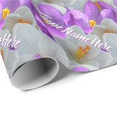 Papier Cadeau Papier-cadeau de Crocus de printemps de Pâques (Coin rond)