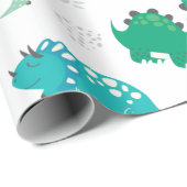 PAPIER CADEAU PAPIER CADEAU: DINOSAURS (Coin rond)