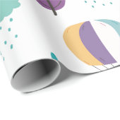 PAPIER CADEAU PAPIER CADEAU: ÉLÉPHANTS ET BALLONS D'AIR CHAUD (Coin rond)