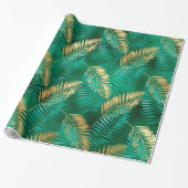 PAPIER CADEAU PAPIER-CADEAU EN PAPIER TROPICAL LUXE VERT (Déroulé)
