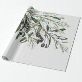 PAPIER CADEAU PAPIER CADEAU: MERRY CHRISTMAS OLIVE BRANCHE (Déroulé)