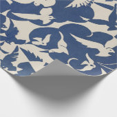 PAPIER CADEAU PAPIER CADEAU: PIGEONS EN BLANC + BLEU : 1928 (Coin)