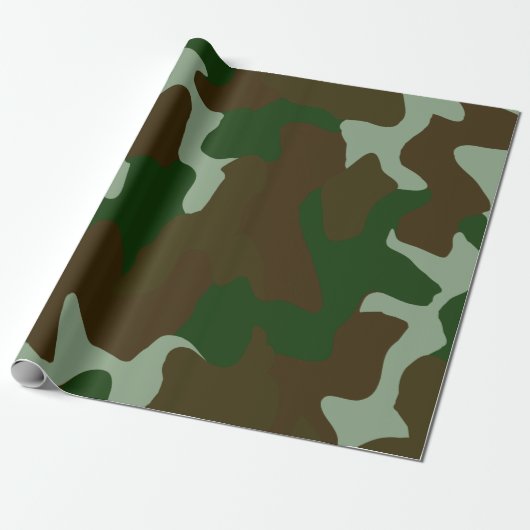 Papier Cadeau Papier camouflage vert et Brown (Déroulé)