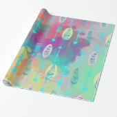 Papier Cadeau Papier chic tribal de flèches de plumes de Boho (Déroulé)