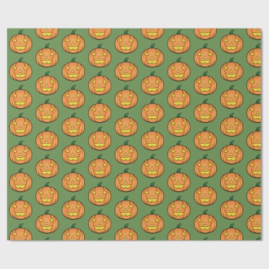 Papier Cadeau Papier Citrouille Halloween mignonne (Plat)