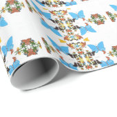 Papier Cadeau Papier Collage Papillon Mignon 24lb texture toile  (Coin rond)