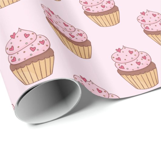 Papier Cadeau Papier-Cupcake (Coin rond)