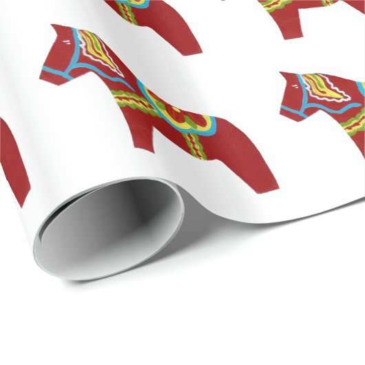 Papier Cadeau Papier Dala Horse Wrapper (Coin rond)