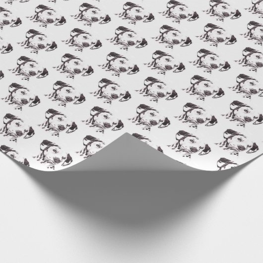 Papier Cadeau Papier dalmatien d'emballage cadeau d'art de chien (Coin)