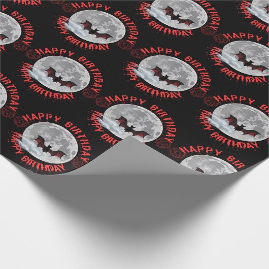 Papier Cadeau Papier d'anniversaire heureux pour chauve-souris e (Coin)