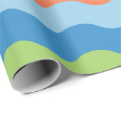 Papier Cadeau Papier de carénage Motif des vagues multicolores (Coin rond)