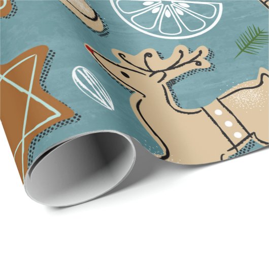 Papier Cadeau Papier de cuisson au four à biscuits de Noël (Coin rond)