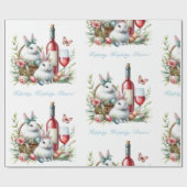 Papier Cadeau Papier de lapin de printemps et d'enveloppement de (Plat)