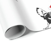 Papier Cadeau Papier de Noël à envelopper - Poulets Père Noël (Coin rond)