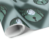 Papier Cadeau Papier de Noël Alien mou et gris (Coin rond)