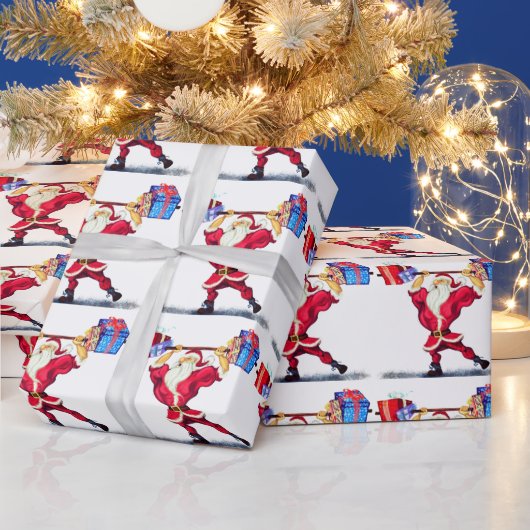 Papier Cadeau Papier de Noël amusant Fit Père Noël avec cadeau (Vacances)