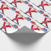 Papier Cadeau Papier de Noël amusant Fit Père Noël avec cadeau (Coin)