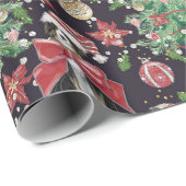 Papier Cadeau Papier de Noël de Chiens mignons (Coin rond)