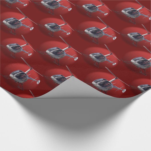 Papier Cadeau Papier de Noël de l'hélicoptère (Coin)