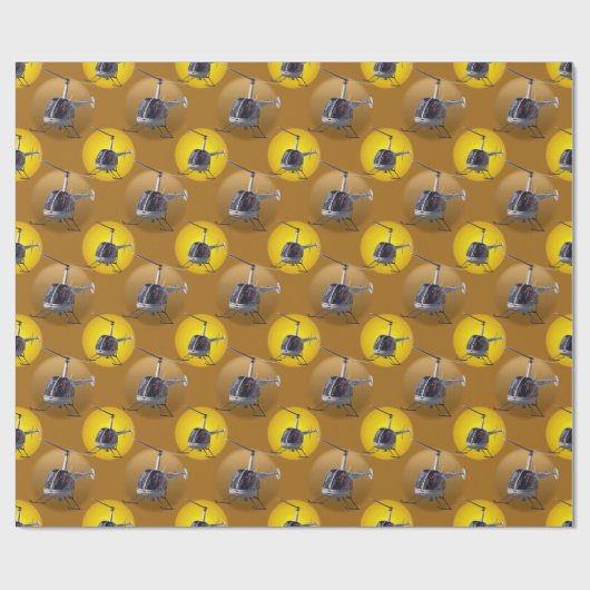 Papier Cadeau Papier de Noël de l'hélicoptère (Plat)