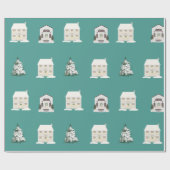 Papier Cadeau Papier de Noël glacé Turquoise de 30 po x 6 pi (Plat)