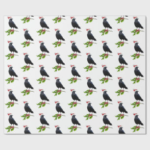 Papier Cadeau Papier de Noël père Noël Crow