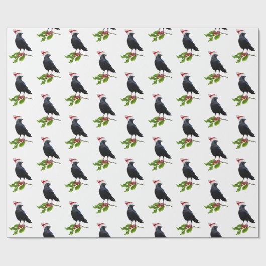 Papier Cadeau Papier de Noël père Noël Crow (Plat)