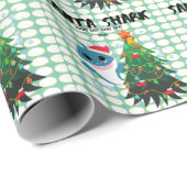 Papier Cadeau Papier de Noël Père Noël Shark Baby Shark Holiday (Coin rond)
